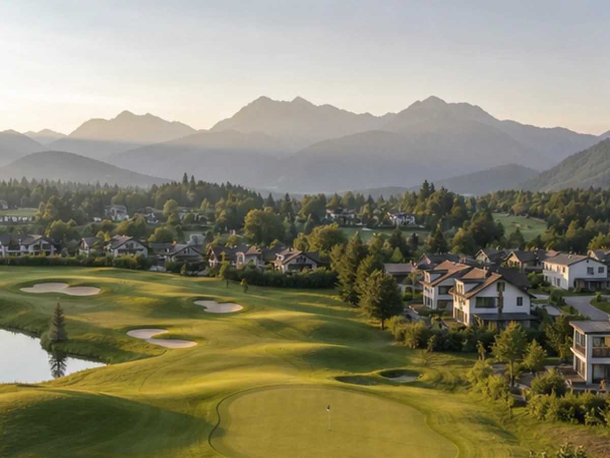Österreichische Wohnregion mit Golfplatz